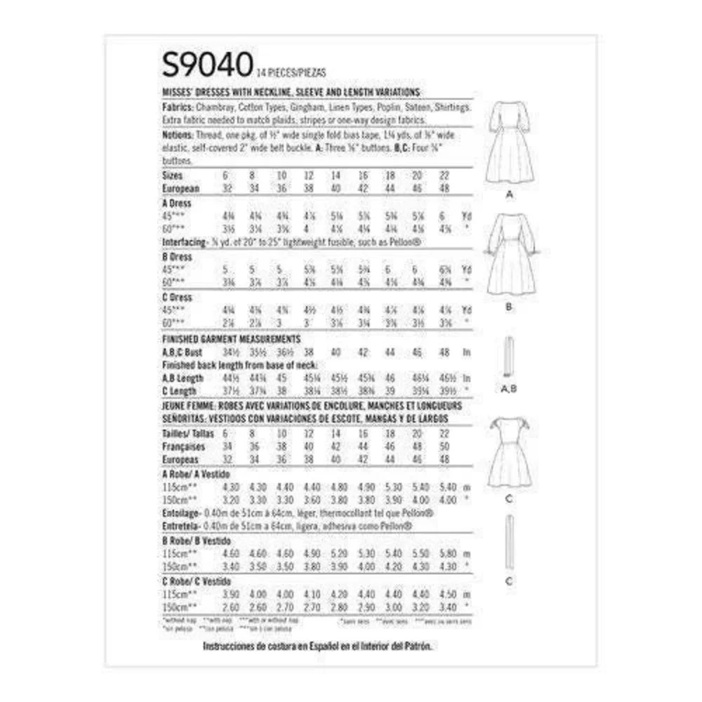 Simplicity Sewing‎ Pattern 9040 10420 Misses Dress Size 14-22